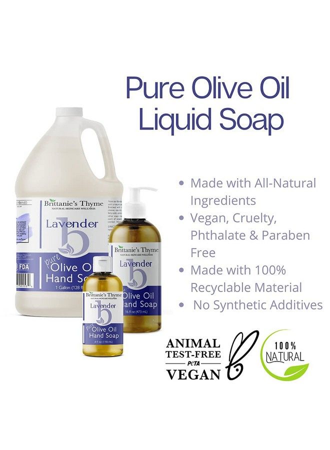 Brittanie's Thyme Organic Natural Lavender Hand Soap 16Oz 3 Pack Castile Soap Made With Olive Oil And Natural Luxurious Essential Oils Vegan & Gluten Free - Image 3