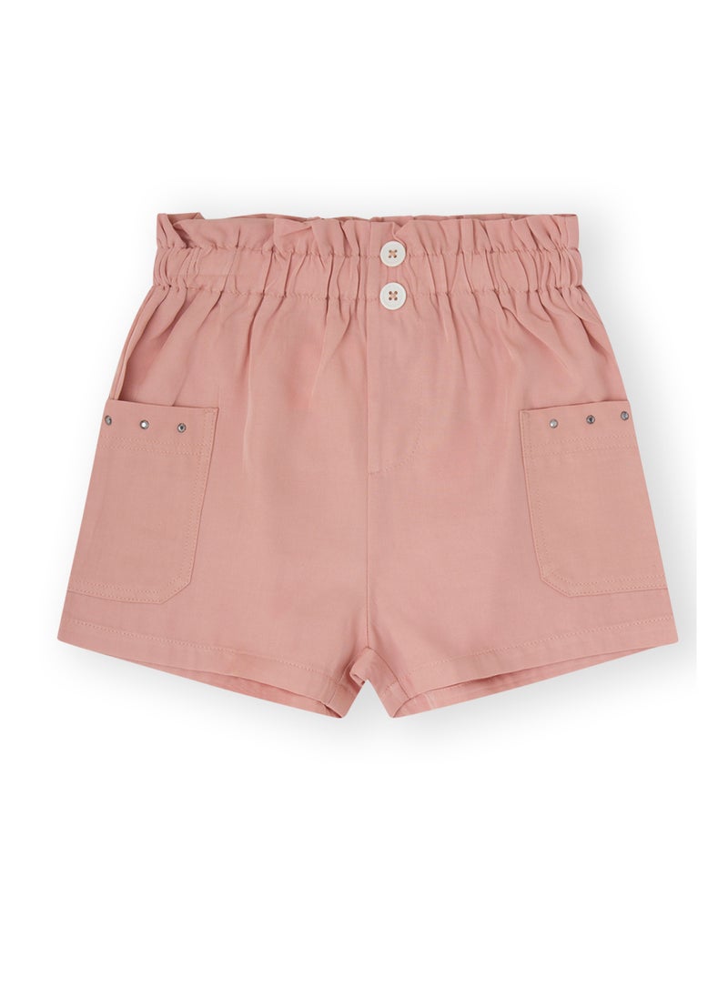 CANADA HOUSE Soft and Comfortable Pink Viscose Shorts for Girls  - Image 1