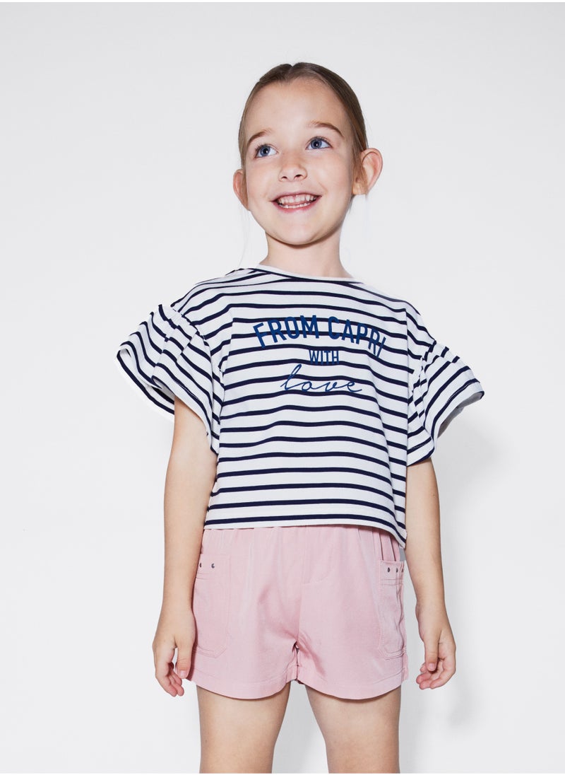 CANADA HOUSE Soft and Comfortable Pink Viscose Shorts for Girls  - Image 3