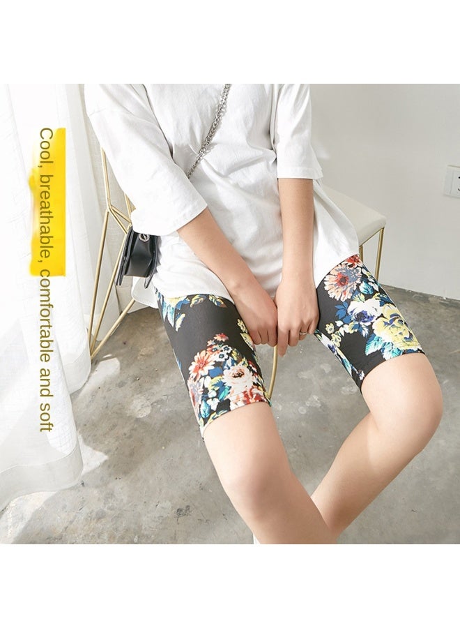 Top melon Summer Leggings For Women, Thin Stretch Maternity Pants, Mid-age Floral Print Capri Or Cropped Pants Available, Skinny Leg Style - Image 3
