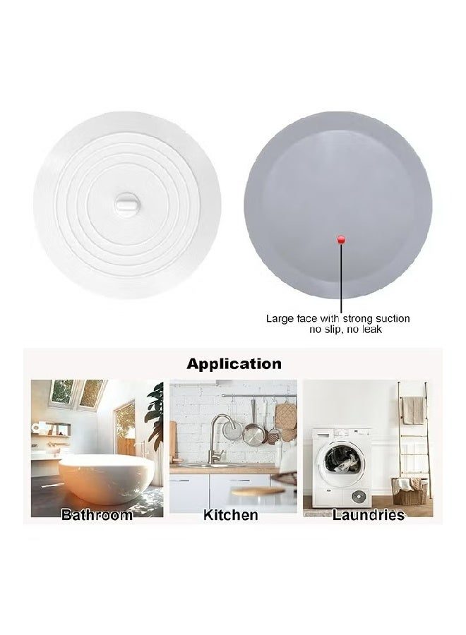 2 Pcs Silicone Shower Drain Stopper，Bathtub Drain Strainers, Anti Odor Mat Drain Cover, Hair Trap Hair Catcher, Anti Cockroach Deodorizing Tub Stopper Floor for Kitchen Bathroom and Laundry - Image 2