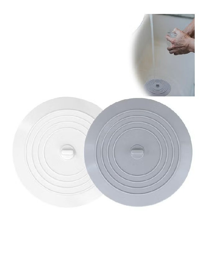 2 Pcs Silicone Shower Drain Stopper，Bathtub Drain Strainers, Anti Odor Mat Drain Cover, Hair Trap Hair Catcher, Anti Cockroach Deodorizing Tub Stopper Floor for Kitchen Bathroom and Laundry - Image 1