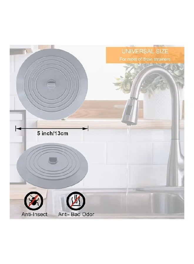 2 Pcs Silicone Shower Drain Stopper，Bathtub Drain Strainers, Anti Odor Mat Drain Cover, Hair Trap Hair Catcher, Anti Cockroach Deodorizing Tub Stopper Floor for Kitchen Bathroom and Laundry - Image 3