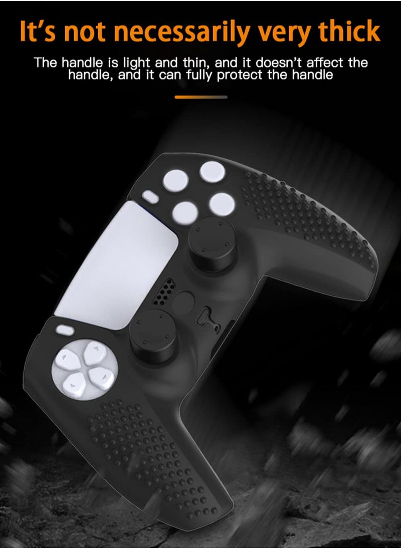 Soft Controller Skins Anti-Slip Silicone Cover Protector Case Handle Protective Cover Rocker Cap Anti-Sweat Trigger Button Shell With Grain Feel Set Compatient with PS5