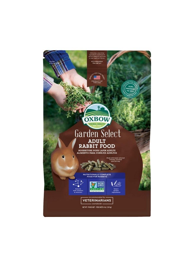 أوكسبو طعام أرانب بالغة من Animal Health Garden Select، وصفة مستوحاة من الحديقة للأرانب البالغة، بدون فول الصويا أو القمح، غير معدل وراثيًا، صنع في الولايات المتحدة الأمريكية، كيس 4 أرطال - Image 1