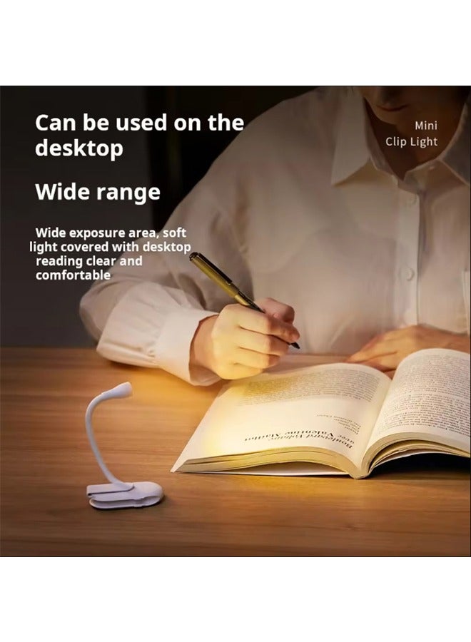Generic Mini Clip Light,2024 New Mini Portable Small Desk Lights Type-C USB Charging 3 Light Color Adjustable Brightness 360° Foldable LED Soft Light Reading Night Lamp For Creative Gifts Study Bedroom Bedside Lamp - Image 2