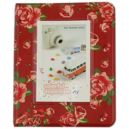 ZENKO 64 Pockets Photo Album for Fujifilm Instant Mini 13/12/11/9/8/SE/41/99/Evo/Liplay Instant Camera/Mini Link Printer, Polaroid Snap Touch PIC-300 Z2300 Mint Zip Instant Camera Printer- Red Flower - Image 1