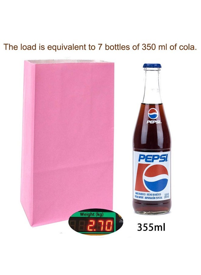 KEYYOOMY - 100 Ct Small Paper Bags Pink Party Favor Bags For Wedding Baby Shower Kid’S Birthday Party (Pink 100 Ct 3.1 X 5.1 X 9.4 In) - Image 1