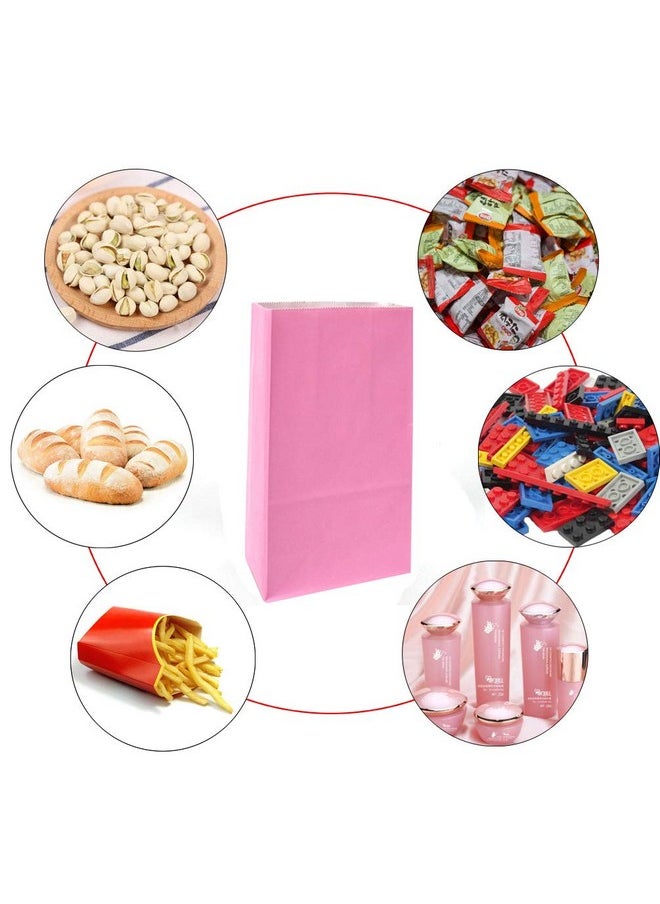KEYYOOMY - 100 Ct Small Paper Bags Pink Party Favor Bags For Wedding Baby Shower Kid’S Birthday Party (Pink 100 Ct 3.1 X 5.1 X 9.4 In) - Image 1