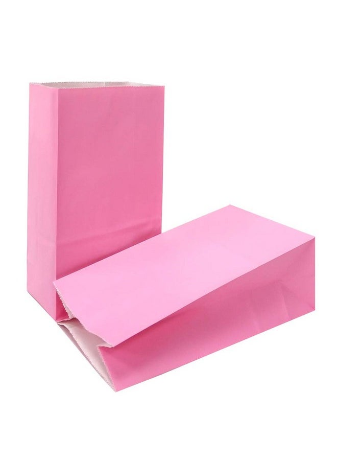 KEYYOOMY - 100 Ct Small Paper Bags Pink Party Favor Bags For Wedding Baby Shower Kid’S Birthday Party (Pink 100 Ct 3.1 X 5.1 X 9.4 In) - Image 1