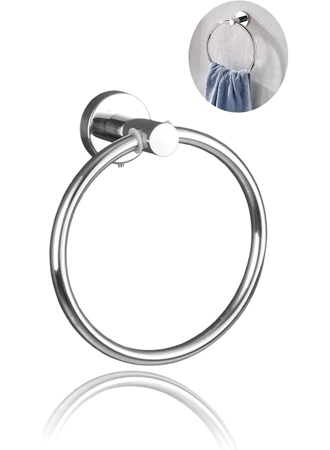 Modern Round Chrome Plated Stainless Steel Towel Rack, Wall-Mounted Bath Towel, Rust-Resistant & Durable Bathroom Hardware Accessory