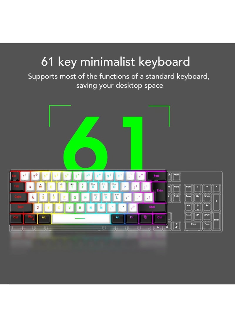 Wired Gaming Keyboard and Mouse Combo Include Mini 60% Merchanical Feel Keyboard Ergonomic Design  - Image 3