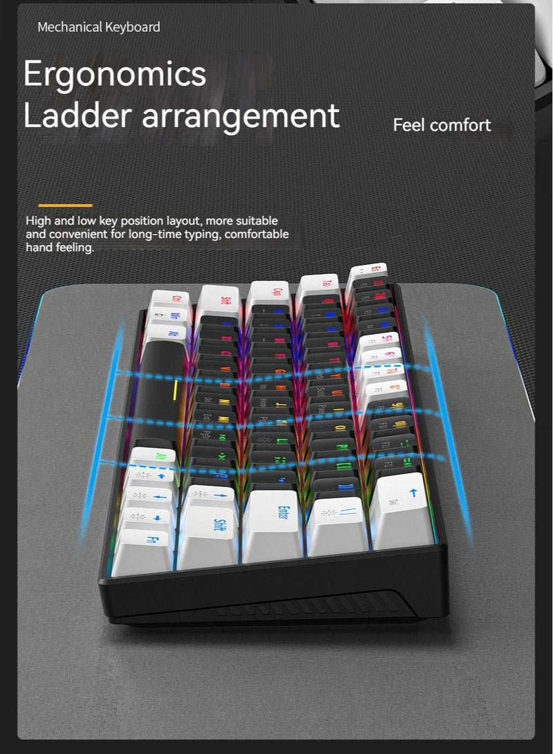 Wired Gaming Keyboard and Mouse Combo Include Mini 60% Merchanical Feel Keyboard Ergonomic Design  - Image 4