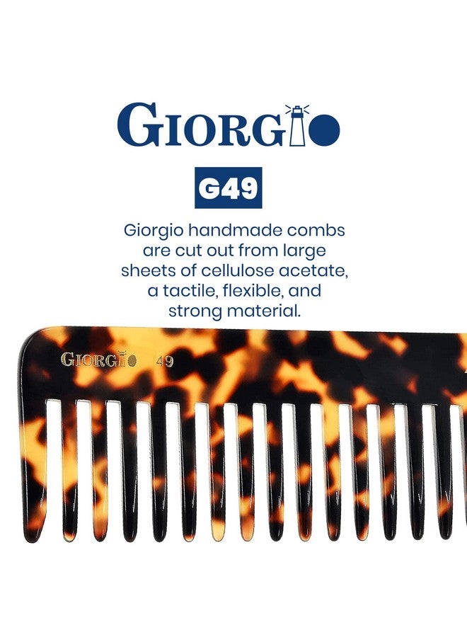 Giorgio G49T Large 5.75 Inch Hair Detangling Comb, Wide Teeth for Thick Curly Wavy Hair. Long Hair Detangler Comb For Wet and Dry. Handmade of Quality Cellulose, Saw-Cut, Hand Polished (G49 Tokyo) - Image 5
