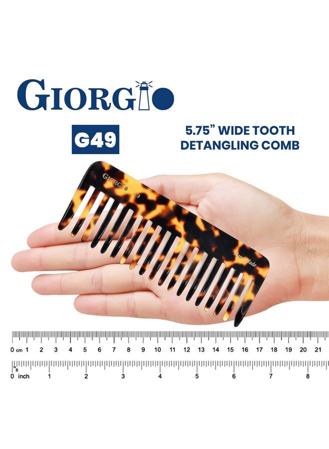 Giorgio G49T Large 5.75 Inch Hair Detangling Comb, Wide Teeth for Thick Curly Wavy Hair. Long Hair Detangler Comb For Wet and Dry. Handmade of Quality Cellulose, Saw-Cut, Hand Polished (G49 Tokyo) - Image 3