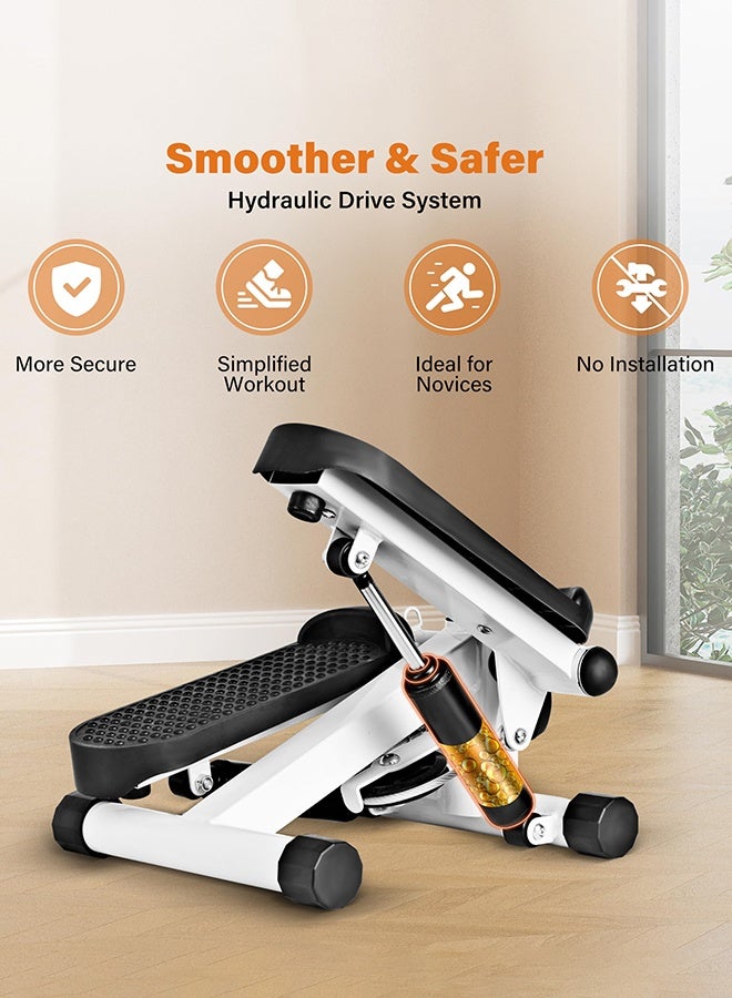 جهاز تويست ستيبر صغير مع شاشة LCD، يتحمل وزن حتى 150 كجم، معدات تمارين منزلية مع أحزمة مقاومة ودواسات مانعة للانزلاق، تصميم متين وصغير وسهل الاستخدام - Image 2