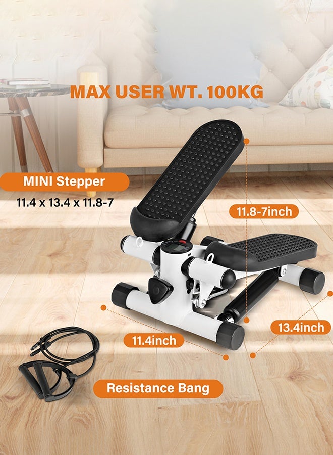 جهاز تويست ستيبر صغير مع شاشة LCD، يتحمل وزن حتى 150 كجم، معدات تمارين منزلية مع أحزمة مقاومة ودواسات مانعة للانزلاق، تصميم متين وصغير وسهل الاستخدام - Image 3