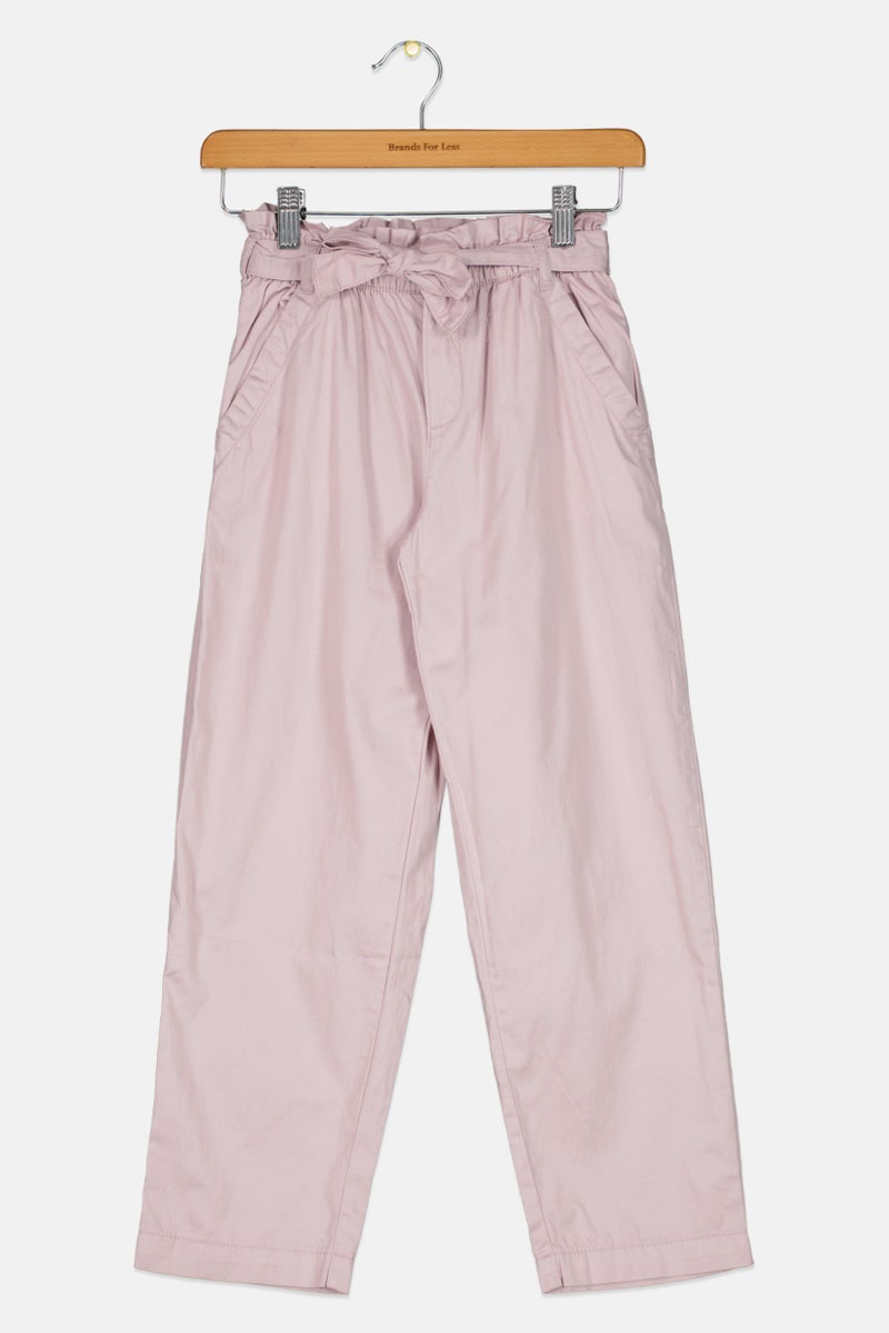 GAP Kids Girl Plain Belted Pants, Light Purple  - Image 1