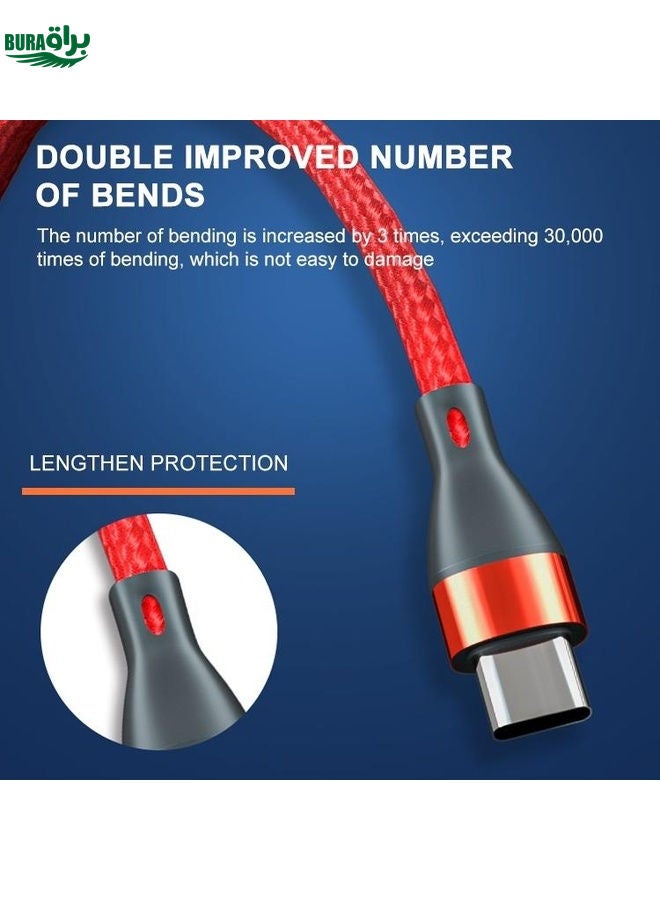 BURAQ ADC-001 3A USB to USB-C / Type-C Weave Fast Charging Data Cable, Length:1m(Black)  - Image 5