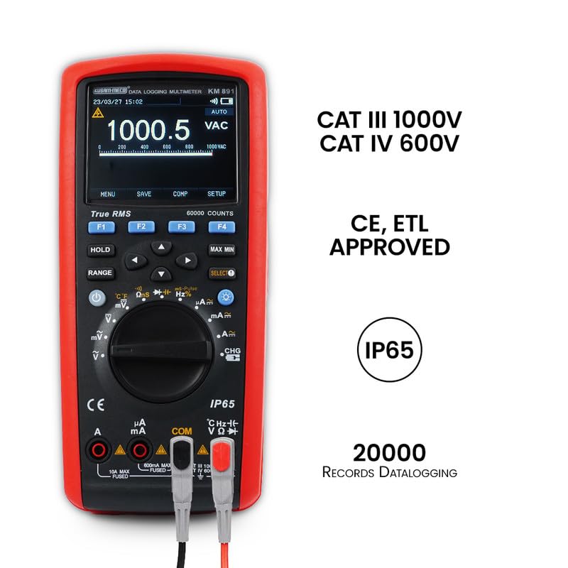 KUSAM-MECO KUSAMMECO 456 Digit 60000 Counts Autoranging True RMS Digital Multimeter With Datalogging and PC Interface KM 891Upto 600000 Counts 1 Year Warranty  - Image 2