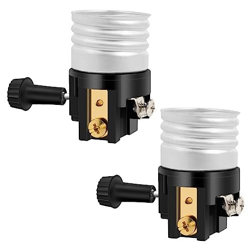 UL Listed E26 Light Socket Baocuz Lamp Socket Replacement with ONOff Switch KnobLamp Parts Repair Parts for Table Lamp Floor Lamp 2 Pack