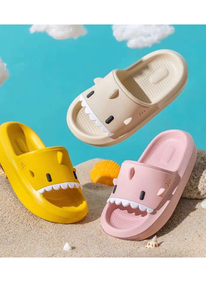 Couple parent-child cartoon slippers, cute indoor and outdoor cartoon slippers, non-slip beach sandals (off-white) - Image 5
