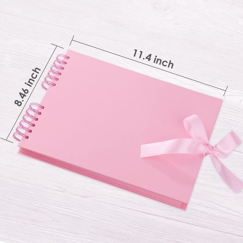 Gotideal 80 Pages Scrapbook Album with 10 Metallic Markers, Craft Paper Photo Album for Wedding and Anniversary, Family DIY Scrapbook Accessories with Scrapbooking Stickers Corners(Pink) - Image 3