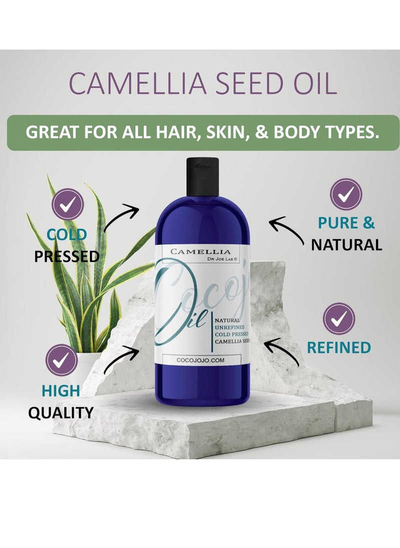 Dr Joe Lab Dr Joe Lab Japanese Camellia Seed Oil - Pure, Cold Pressed, Non-GMO Carrier - 8 oz - for Skin, Hair, Nails, Body, Facial Hair - Hydrating Moisturizing Vegan Nourishing - Packaging May Vary  - Image 3
