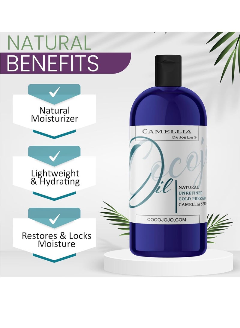Dr Joe Lab Dr Joe Lab Japanese Camellia Seed Oil - Pure, Cold Pressed, Non-GMO Carrier - 8 oz - for Skin, Hair, Nails, Body, Facial Hair - Hydrating Moisturizing Vegan Nourishing - Packaging May Vary  - Image 2