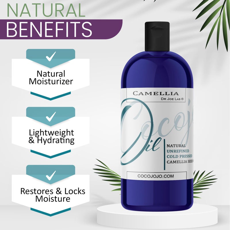 Dr Joe Lab Japanese Camellia Seed Oil - Pure, Cold Pressed, Non-GMO Carrier - 8 oz - for Skin, Hair, Nails, Body, Facial Hair - Hydrating Moisturizing Vegan Nourishing - Packaging May Vary - Image 4