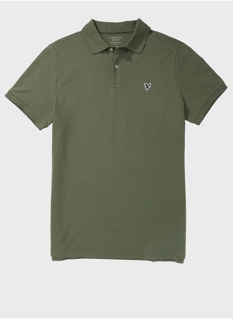 امريكان ايجل Logo Pique Polo
