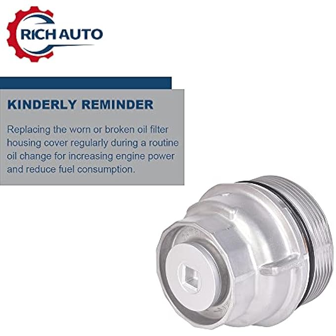 RICH AUTO Oil Filter Housing Cap Assembly Compatible with Toyota CamrySiennaTacomaTundra Lexus ES350GS460IS300 Scion tC and more  Replaces 1562031060 1562031060 1564331050 1564331050 - Image 5