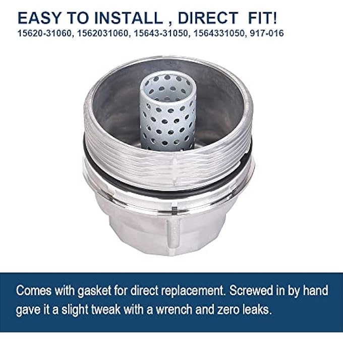 RICH AUTO Oil Filter Housing Cap Assembly Compatible with Toyota CamrySiennaTacomaTundra Lexus ES350GS460IS300 Scion tC and more  Replaces 1562031060 1562031060 1564331050 1564331050 - Image 4