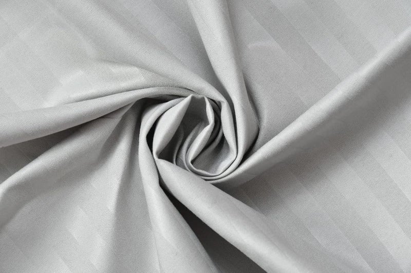 Cool Dealzz 300 TC Premium 100 Cotton Satin Stripe Double Bedsheet with 2 Pillow Covers Light Grey95x95  - Image 2