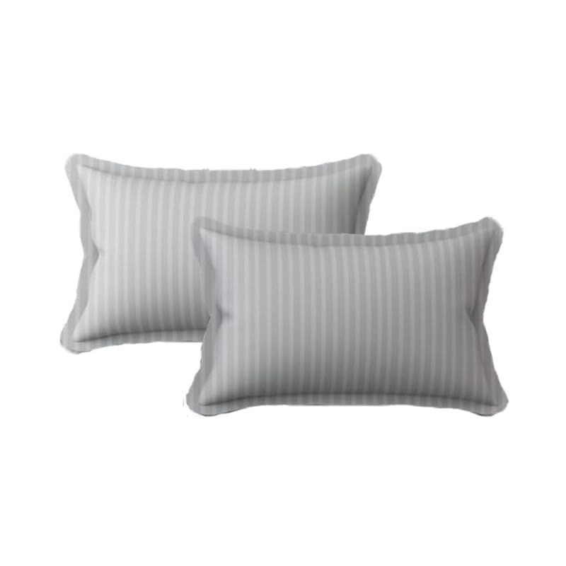 Cool Dealzz 300 TC Premium 100 Cotton Satin Stripe Double Bedsheet with 2 Pillow Covers Light Grey95x95  - Image 3