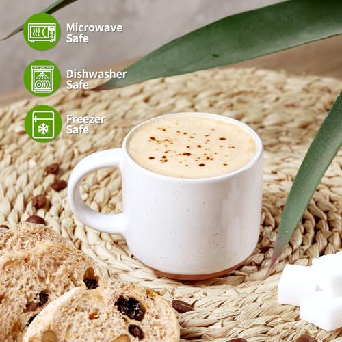 Gencywe Ceramic Mini Espresso Cups Set of 6, 5 oz Espresso Mugs with Handle, Porcelain Coffee Mugs Demitasse Cups, White Espresso Cups, Microwave Dishwasher Safe Suit for Espresso Machine - Image 2