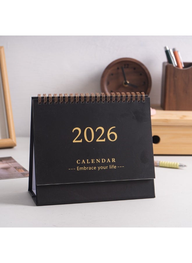 NIIMBOT Desk Calendar 2026, Standing Flip Small Desk Calendar 2025/07-2026/12 Monthly Desktop Calendar Thick Paper Twin-Wire Binding for Home or Office (Black)  - Image 5