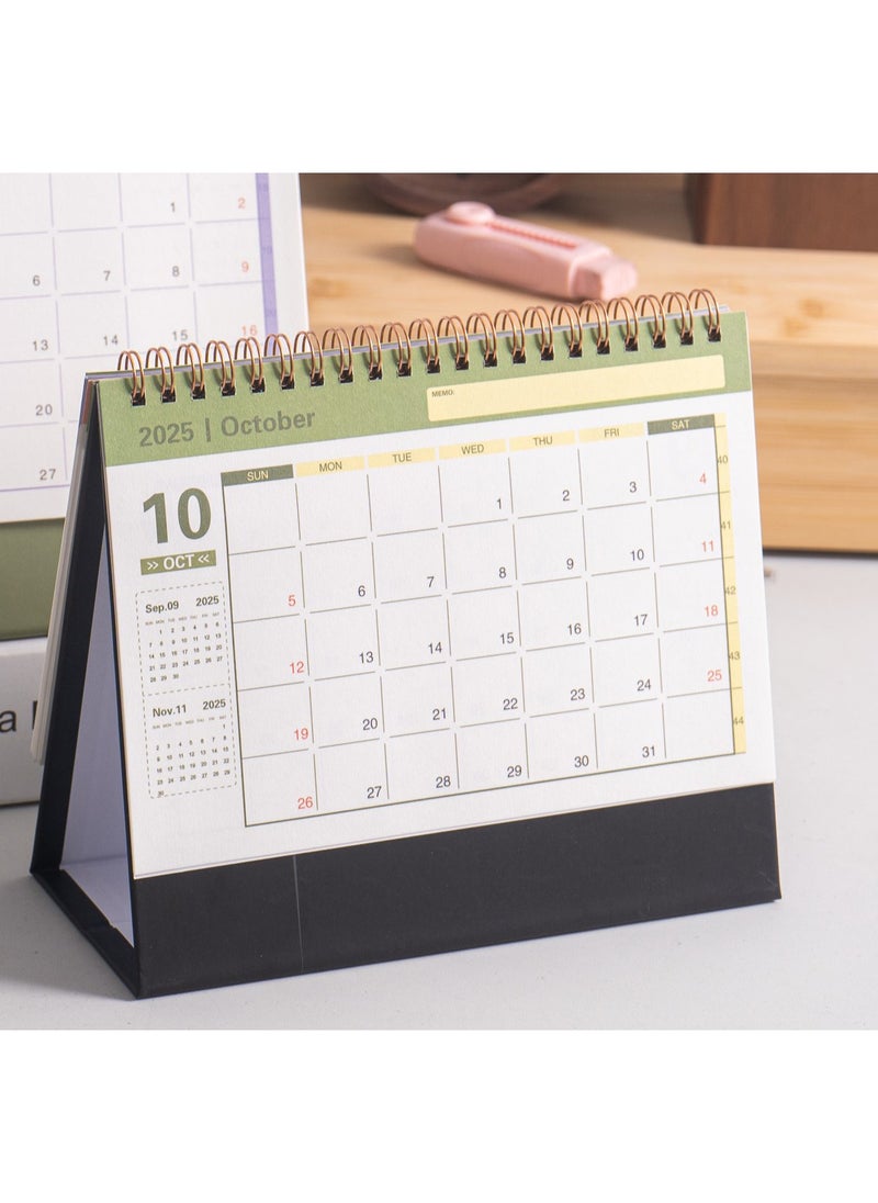 NIIMBOT Desk Calendar 2026, Standing Flip Small Desk Calendar 2025/07-2026/12 Monthly Desktop Calendar Thick Paper Twin-Wire Binding for Home or Office (Black)  - Image 4