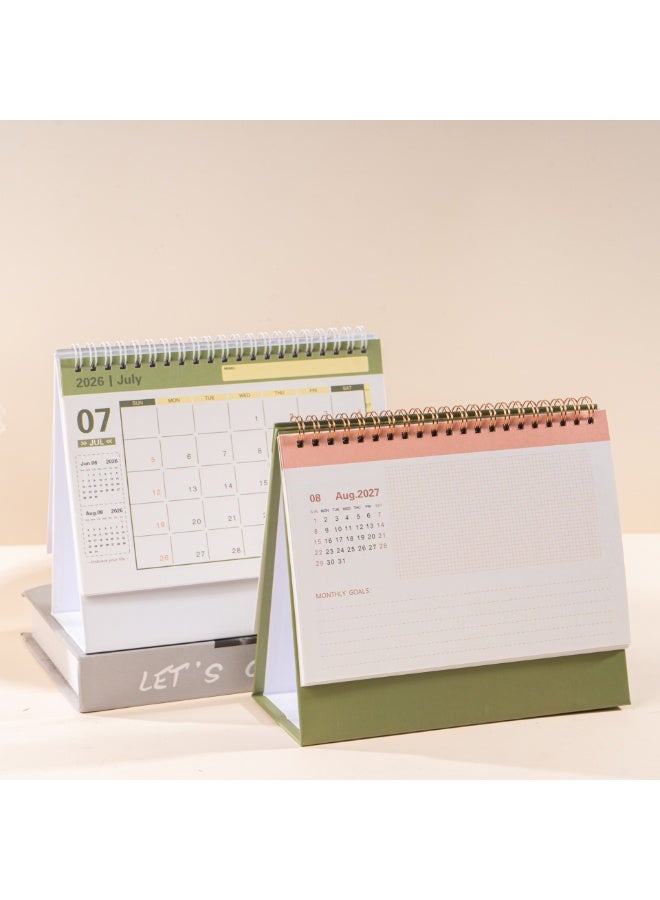 NIIMBOT Desk Calendar 2026-2027, Standing Flip Small Desk Calendar 2026/07-2027/12, 18-Month Monthly Desktop Calendar, Twin-Wire Binding 360° Flip for Home or Office, Compact Black Calendar for Students and Teachers (Black) - Image 3
