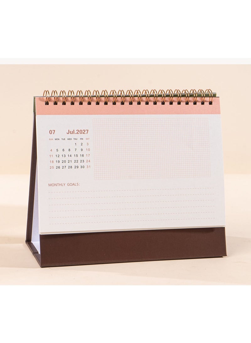 NIIMBOT Desk Calendar 2026-2027, Standing Flip Small Desk Calendar 2026/07-2027/12, 18-Month Monthly Desktop Calendar, Twin-Wire Binding 360° Flip for Home or Office, Compact Black Calendar for Students and Teachers (Black) - Image 4