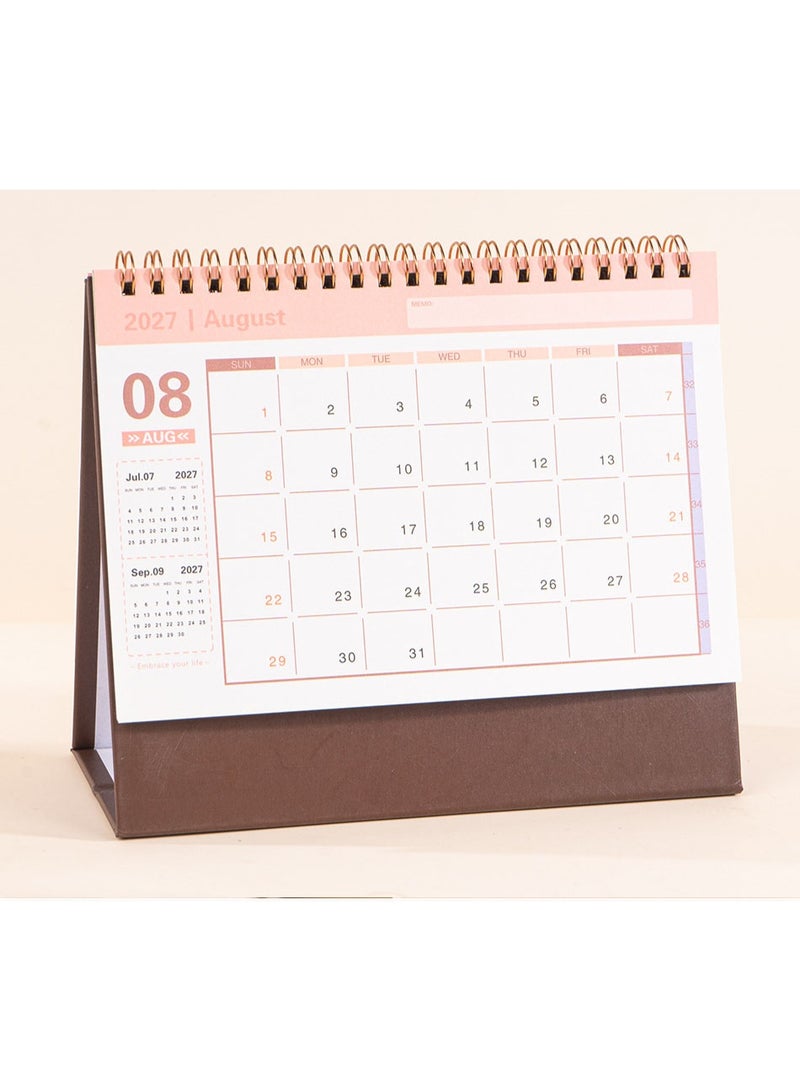 NIIMBOT Desk Calendar 2026-2027, Standing Flip Small Desk Calendar 2026/07-2027/12, 18-Month Monthly Desktop Calendar, Twin-Wire Binding 360° Flip for Home or Office, Compact Black Calendar for Students and Teachers (Black) - Image 5