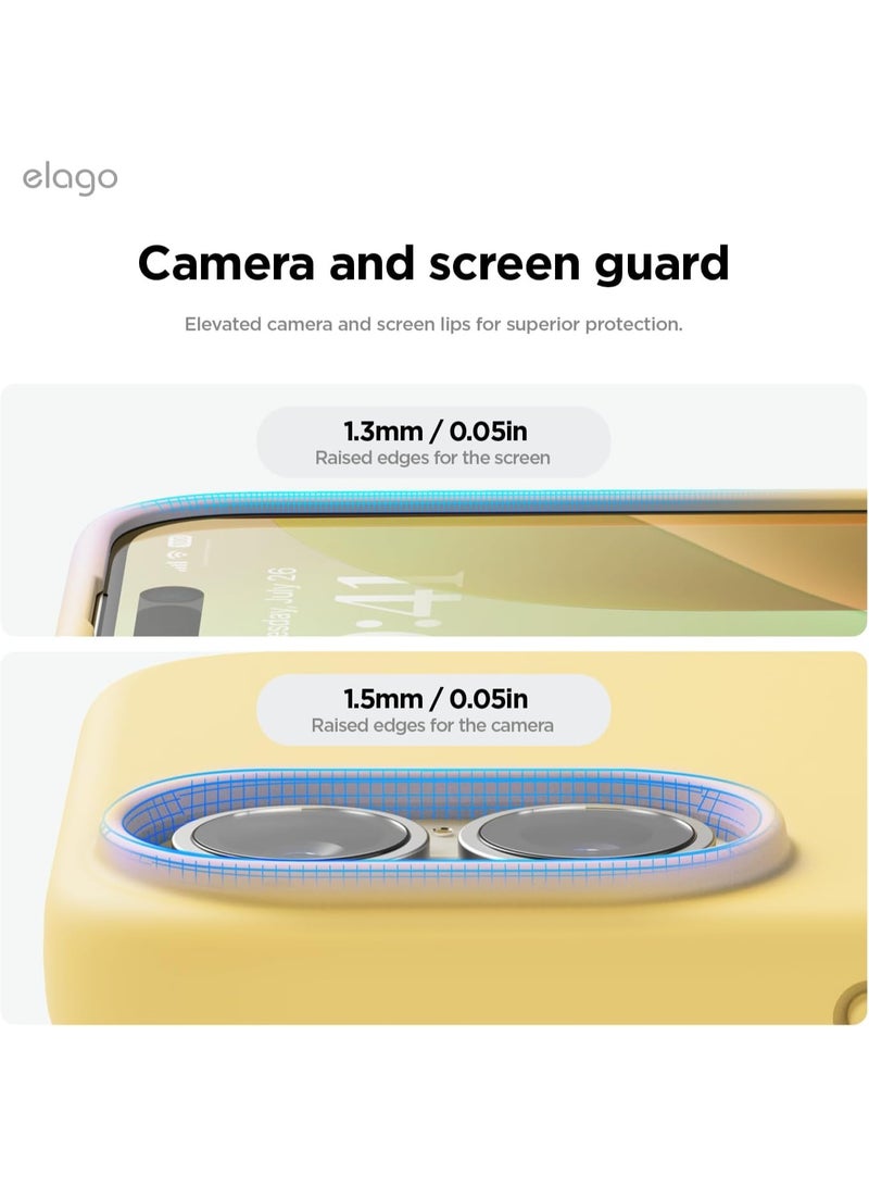 Elago Liquid Silicone for iPhone 16 Case Cover Full Body Protection, Shockproof, Slim, Anti-Scratch Soft Microfiber Lining - Yellow - Image 5