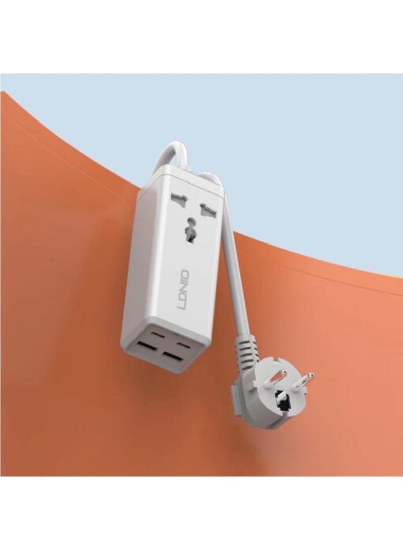 لدنيو مقبس طاقة Ldnio SC1418 الاتحاد الأوروبي عالي السعة لتوصيل منزلي فعال سلك تمديد، 2 متر، 2500 واط، 2 منفذ USB-C، 2 منفذ USB-A، مقبس واحد مقبس طاقة Ldnio SC1418 الاتحاد الأوروبي عالي السعة لتوصيل منزلي فعال سلك تمديد، 2 متر، 2500 واط، 2 منفذ USB-C، 2 منفذ USB-A، مقبس واحد أبيض - Image 3