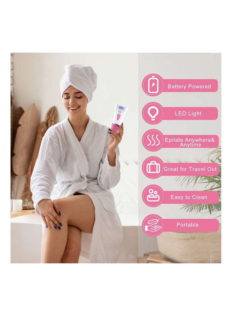 NIBEMINENT Facial Epilator, Cordless Hair Removal for Women Face & Body Remover, Electric Mini Epilator with LED Light, Bikini Trimmer Armpit Leg - Image 2