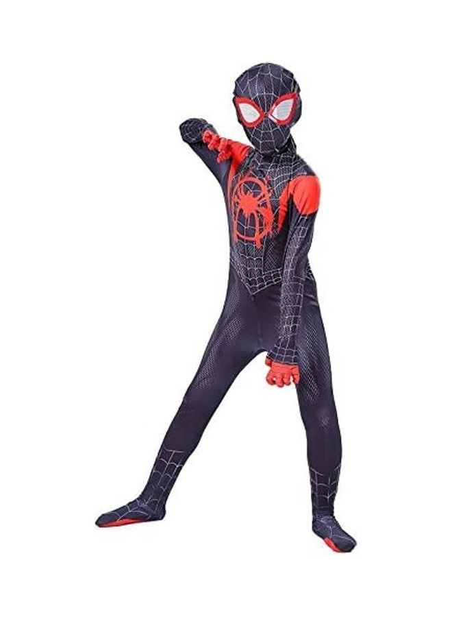 لباس تنكري بشكل بودي سوت وجمبسوت للطفل حديث المشي لشخصية مايلز مورالز وجوين في فيلم Spider Verse بنمط زينتاي ضيق لسبايدر الأسود 110-120سم - Image 3