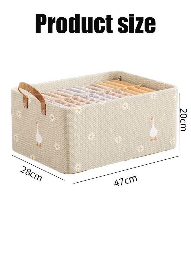 Generic Storage Bags Large Storage Clothes Storage Box Fabric Storage Boxes Collapsible Storage Bins Storage Bags with Reinforced Handle Decorative Closet Organizers and Storage for Clothes, Towels, Books  - Image 2