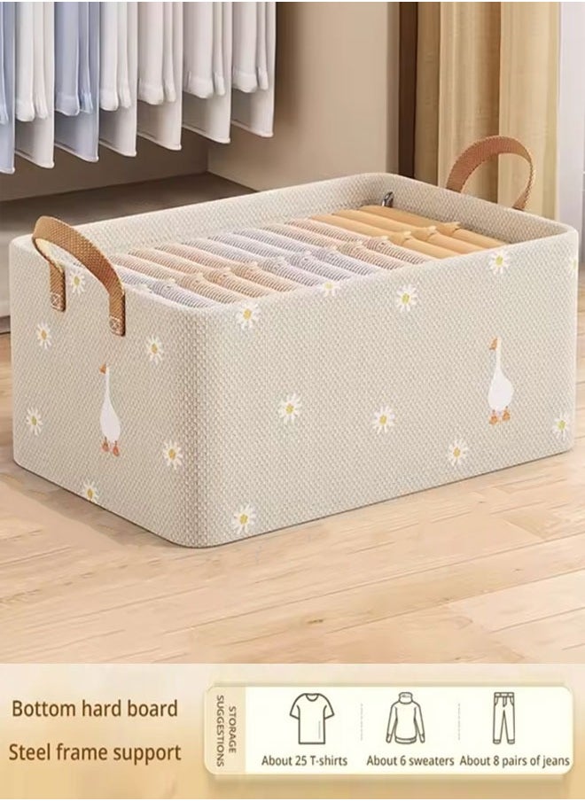 Generic Storage Bags Large Storage Clothes Storage Box Fabric Storage Boxes Collapsible Storage Bins Storage Bags with Reinforced Handle Decorative Closet Organizers and Storage for Clothes, Towels, Books  - Image 1