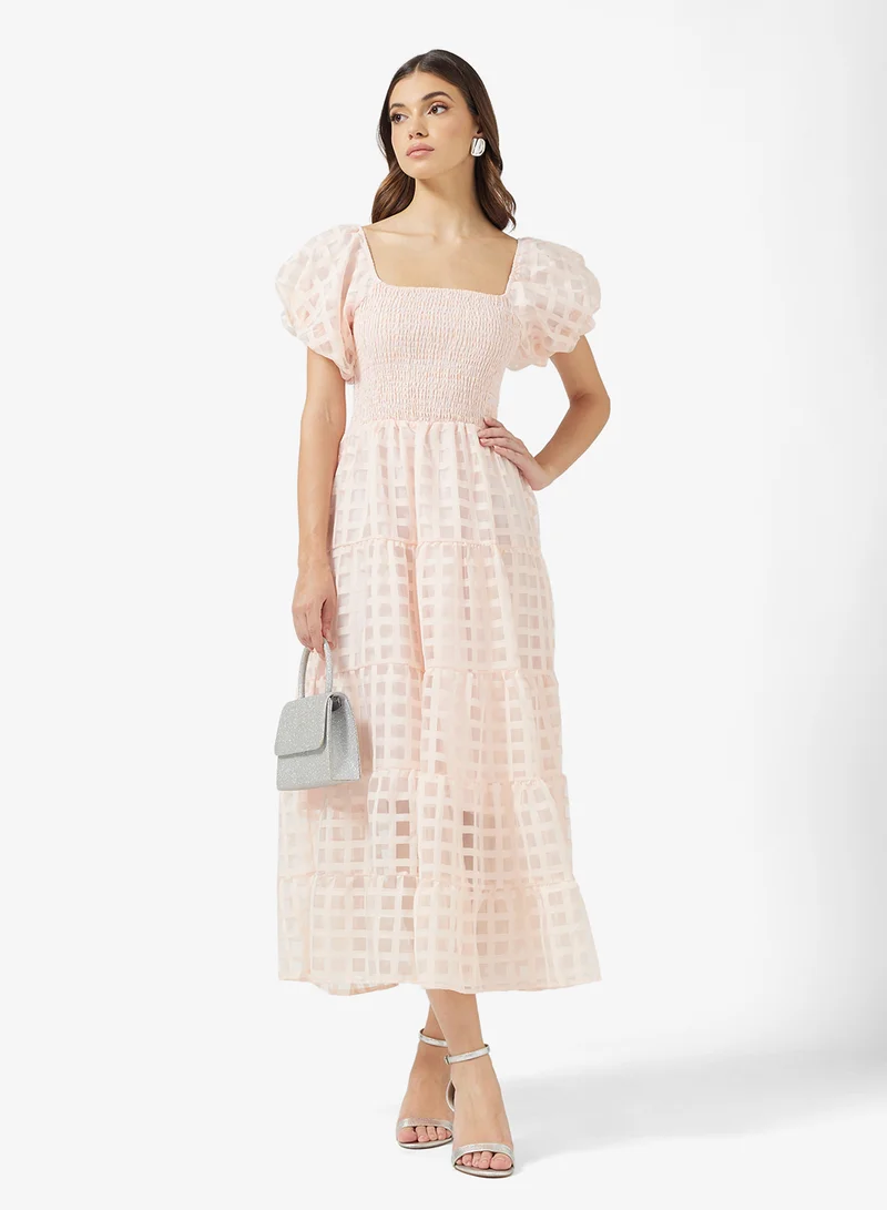 ELLA Off Shouldered Puff Sleeve Dress