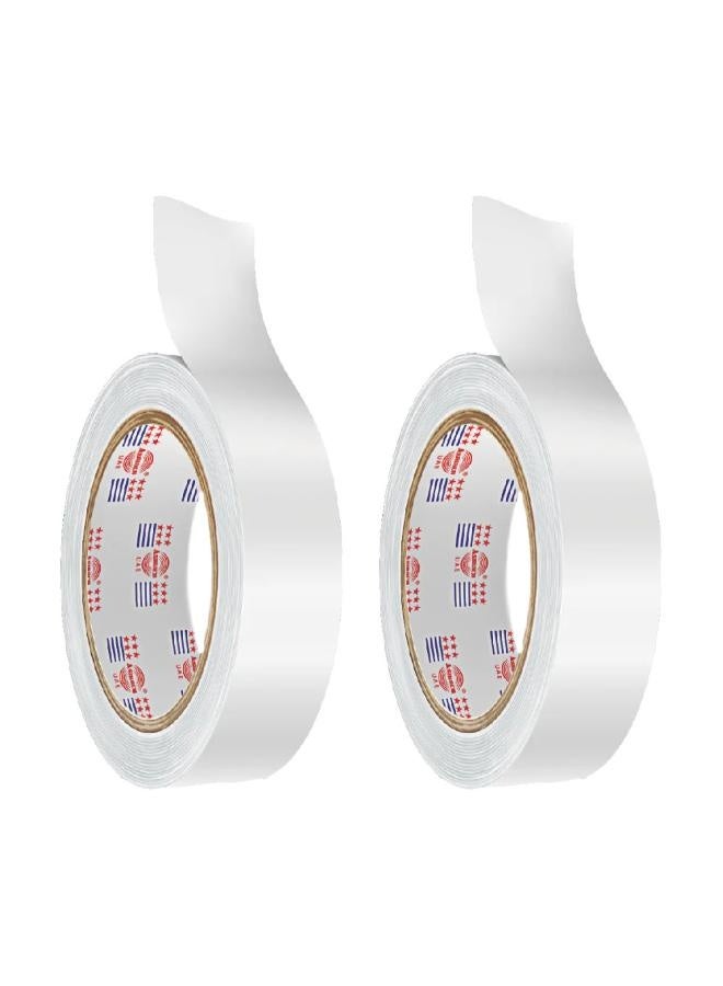 Asmaco Double Side Cloth Carpet Tape - White - 48 Mm x 15 Mtr - Set of 02