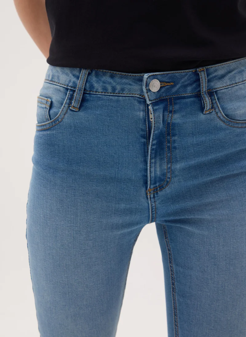 او في اس WOMEN'S SKINNY FIT BLACK DENIM JEANS